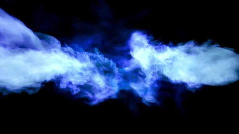 Fire burst explosion E1 blue blue side2C Stock-Footage 317389874