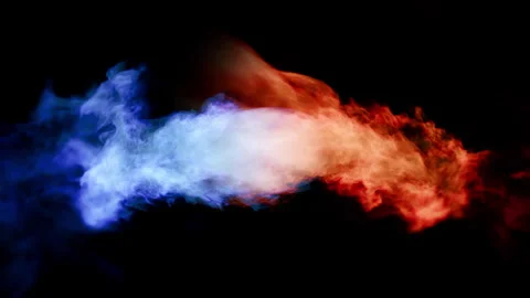 Fire burst explosion E1 red blue center2S Video stock 317390718