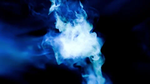 Fire burst explosion smoke B2 blue Video stock 315413870