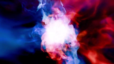 Fire burst explosion smoke B6 red blue Stock Footage 315413873