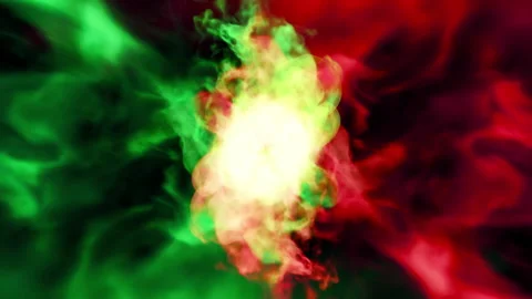 Fire burst explosion smoke B8 red green Stock-Footage 315413962
