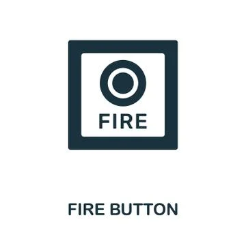 Fire Button icon. Creative element design from fire safety icons collection Illustrazione stock