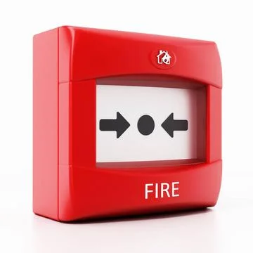 Fire button isolated on white background. 3D illustration Fire button isol... Foto stock