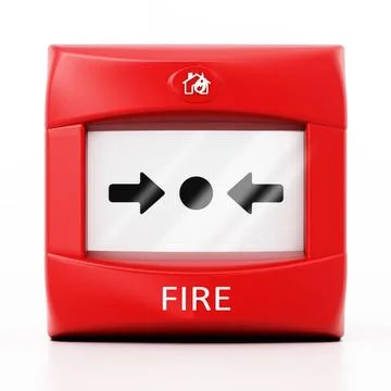 Fire button isolated on white background. 3D illustration Fire button isol... Foto stock