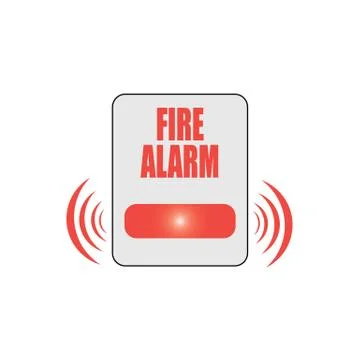 Fire button vector flat material design isolated on white Stock Illustration