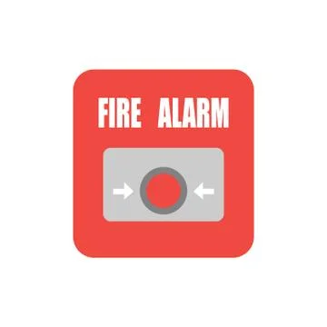 Fire button vector flat material design isolated on white Stock Illustration