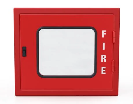 Fire cabinet isolated on white background. 3D illustration Stock Illustration