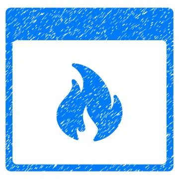 Fire Calendar Page Grainy Texture Icon Illustrazione stock