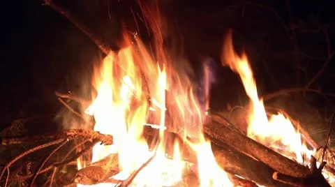 Fire in camp Video stock 11417349