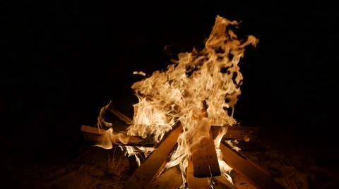 Fire Camp at nghit   Stock Footage 54599327