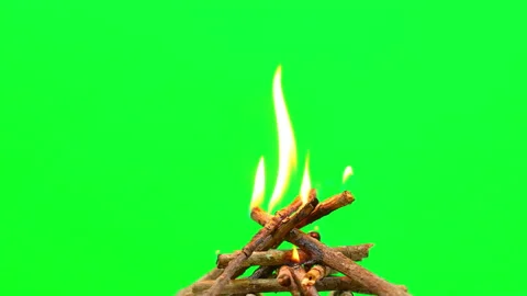 Fire camping and flame burn glowing on green screen background  스톡 동영상 228890182