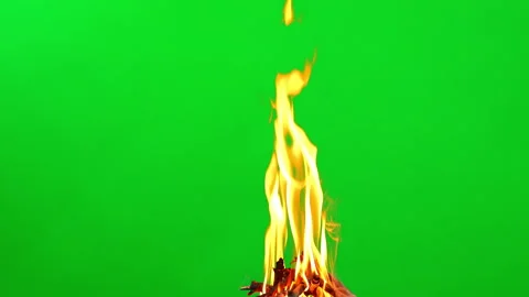 Fire camping and flame burn glowing on green screen background  库存影片 228890377