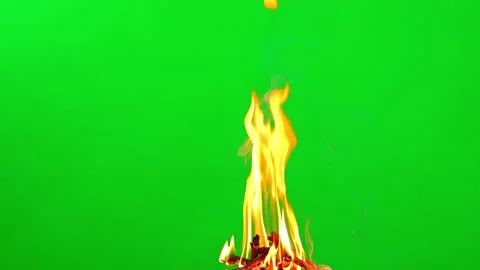 Fire camping and flame burn glowing on green screen background  스톡 동영상 228890616