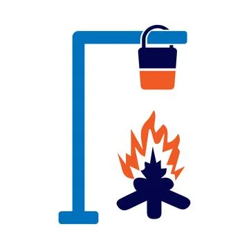 Fire, camping, fire place, fire camping icon Stock Illustration