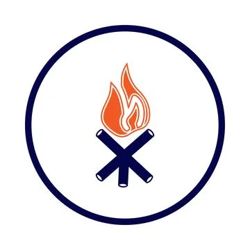 Fire, camping, fire place, fire camping icon Stock Illustration