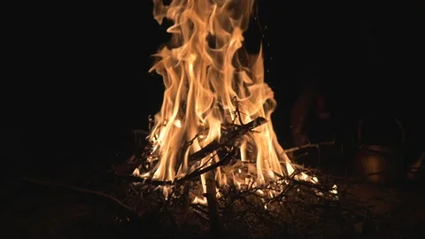 Fire camping Stock Footage 130686742