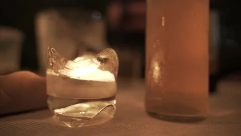 Fire candle light glass in Thai night party Video stock 171782762