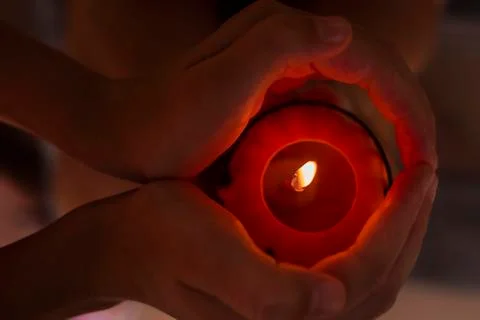 The fire from the candle  Stock Photos