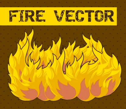 Fire cartoon over brown background. vector illustration Stock Illustration
