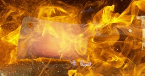 Fire Catches When Lighter is Chopped Video stock 77797950