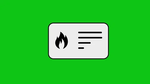 Fire certificate card animation with flame icon and checkmark on green scre.. Vídeo Stock 346496653