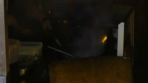 Fire Char Kuey Teow Stock Footage 137765030