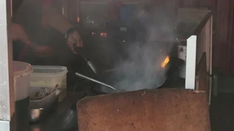 Fire Char Kuey Teow Stock Footage 137765035