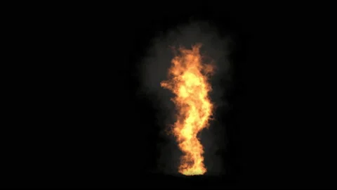 Fire Character, With Alpha matte. Видео 202660503