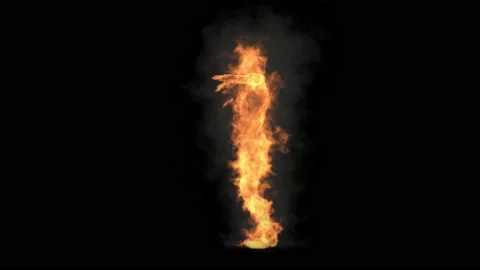 Fire Character, With Alpha matte. 스톡 동영상 206094778