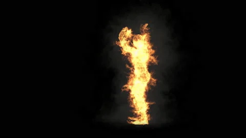 Fire Character, With Alpha matte. 库存影片 219563445