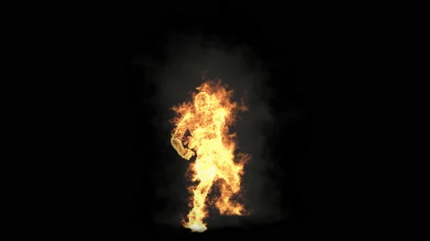 Fire Character, With Alpha matte. 库存影片 233362771