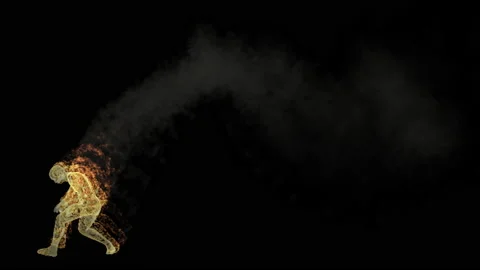 Fire Character, With Alpha matte. Vídeo Stock 236028259
