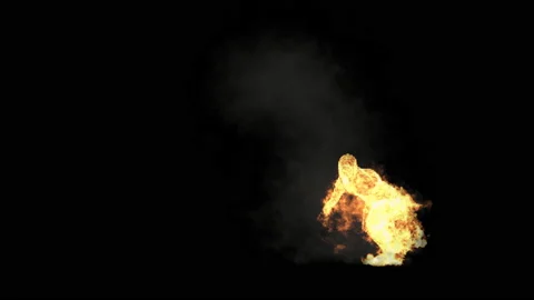 Fire Character, With Alpha matte. 库存影片 239361145