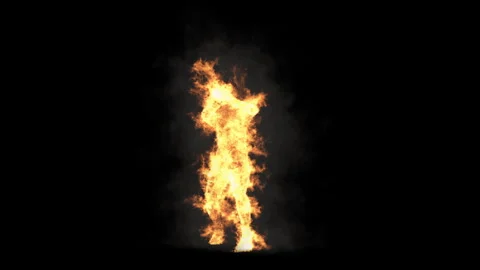 Fire Character, With Alpha matte. Stock Footage 243591549