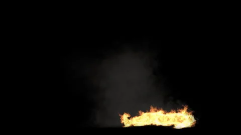 Fire Character, With Alpha matte. Stock Footage 250639003