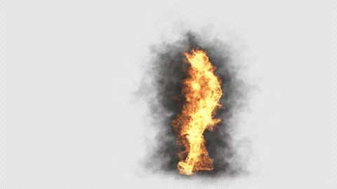 Fire Character, With Alpha matte. Stock Footage 254458058