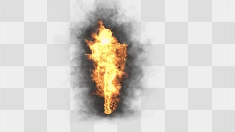 Fire Character, With Alpha matte. 库存影片 255990723