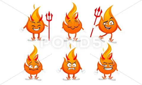 Fire Character Vector Illustrations Stock Illustration