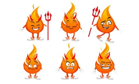 Fire Character Vector Illustrations Stock Illustration