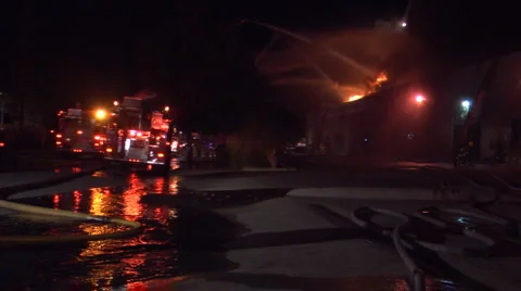Fire Chatsworth commercial building fire Stock Footage