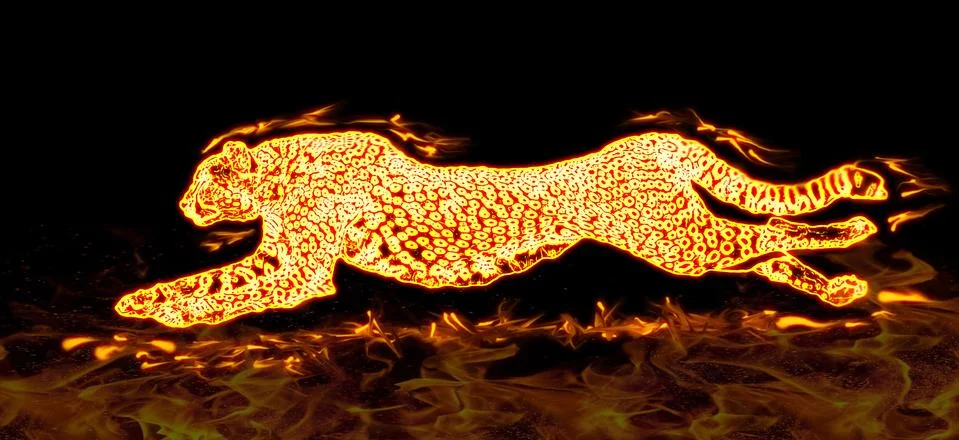 Fire Cheetah Illustrazione stock