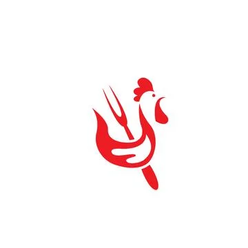 Fire Chicken Logo Design - Rustic Flame Hen Icon for Fast Food Branding Illustrazione stock