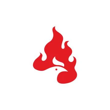 Fire Chicken Logo design template vector illustration Stock Illustration