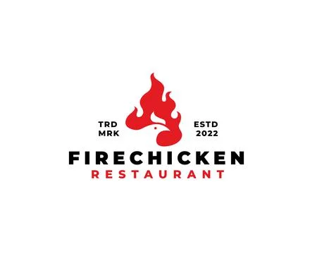 Fire chicken logo Stock Illustration