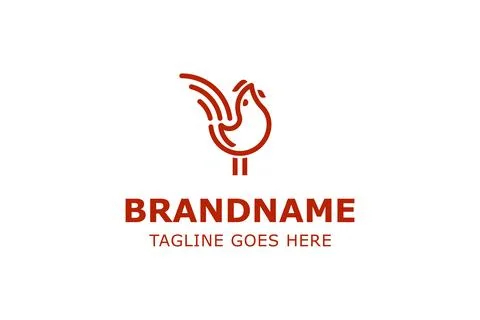 Fire Chicken Simple Modern Logo, symbolizing energy, confidence, and fiery .. Stock Illustration