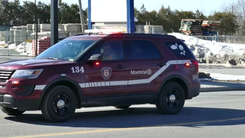 Fire chief SUV passing with lights Stock Footage 139664156