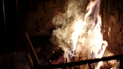 Fire in chimney Stock Footage 105503309