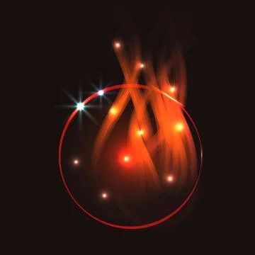 Fire circle abstract shape vector Illustrazione stock