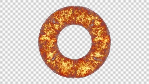 Fire circle burning rising looping on alpha background Stock Footage 237576967