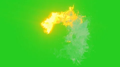 Fire Circle Effects isolated on green background stock video Stock Footage 274301132